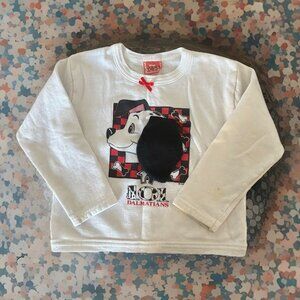 Vintage Graphic sweatshirt 101 Dalmatians Disney Girl Size 5-6 Made In USA *READ